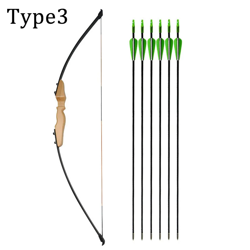 Type3(Bow and Arrow) 40lbs прямой лук 5" Молодежный Начинающий тренировочный Рекурсивный лук 31,5" Стекловолоконный набор стрел для охоты стрельбы из лука - Цвет: Type3(Bow and Arrow)