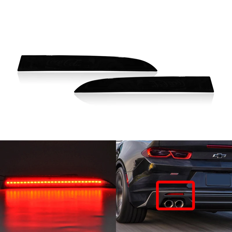 

Fits For Chevrolet Camaro 2016-2019 Traverse 2013-2019 For Pontiac G8 08-09 Rear Bumper Smoked Led Reflector Lamps