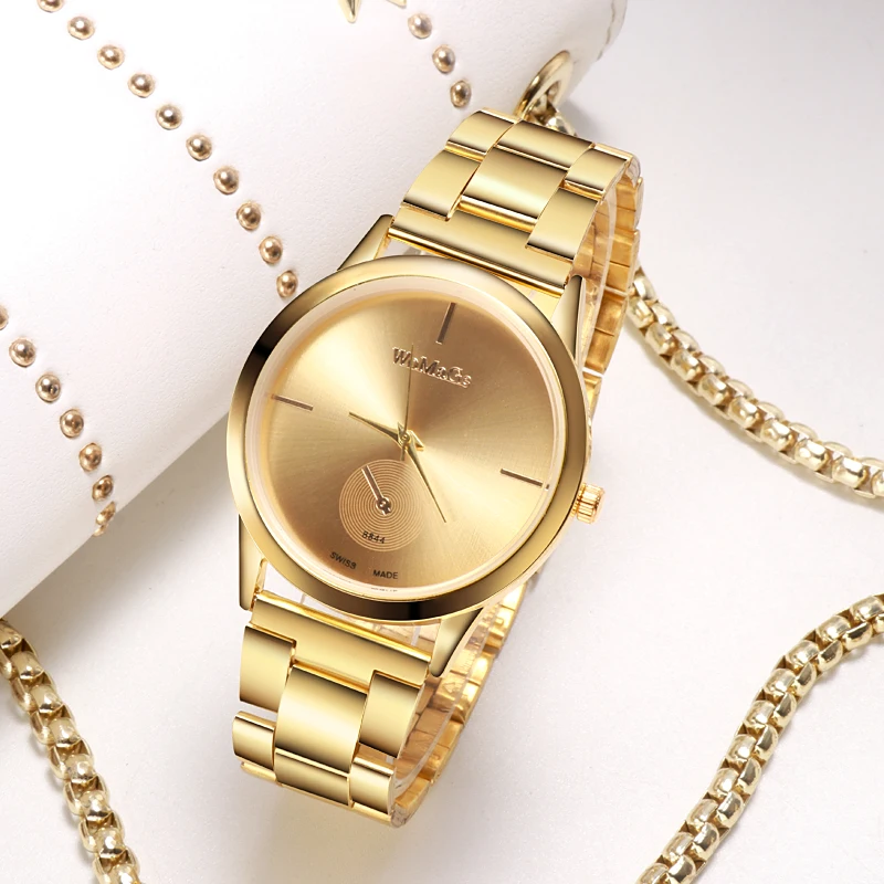 

WoMaGe Brand Classical Women Watch Simple Fashion Casual Quartz Wrist Watch Women Bracelet Steel Band relojes para mujer Clock