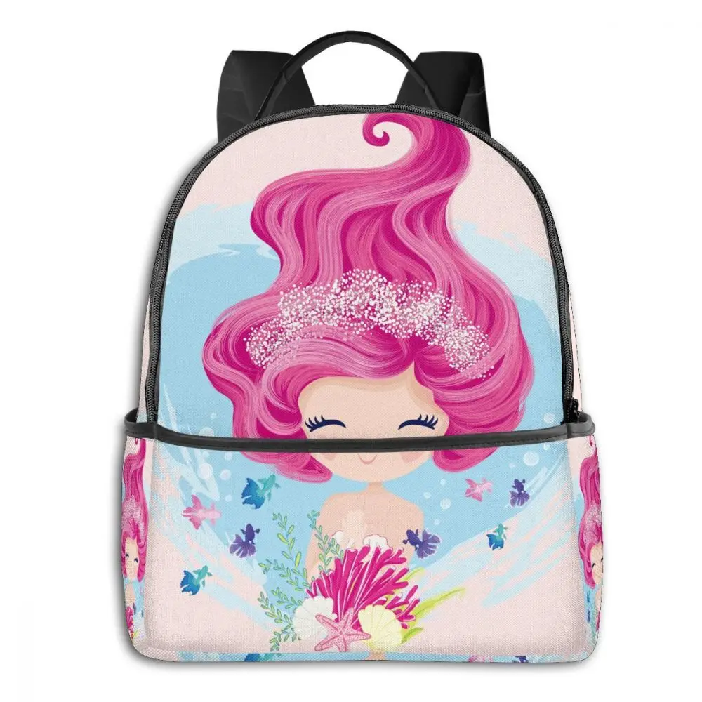 

Cute Mermaid With Fishes And Seashells Children Backpacks Schoolbag Book Bag Kids Backpack Children School Bag Girl Boy Backpack