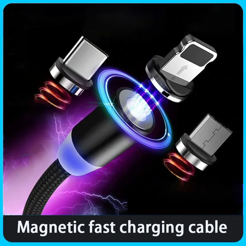 1 м 2 Магнитный кабель для iphone usb Micro huawei xiaomi Type C Быстрая зарядка зарядный провод