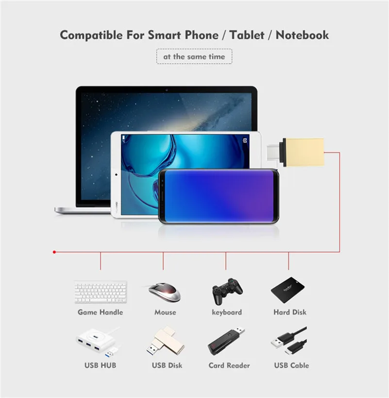 Usb type c адаптер OTG конвертер синхронизации данных для xiaomi mi 9t cc9 max 3 redmi note 8 7 huawei p30 mate