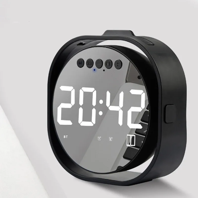 Мини портативный беспроводной динамик s зеркальный будильник Bluetooth колонка карта