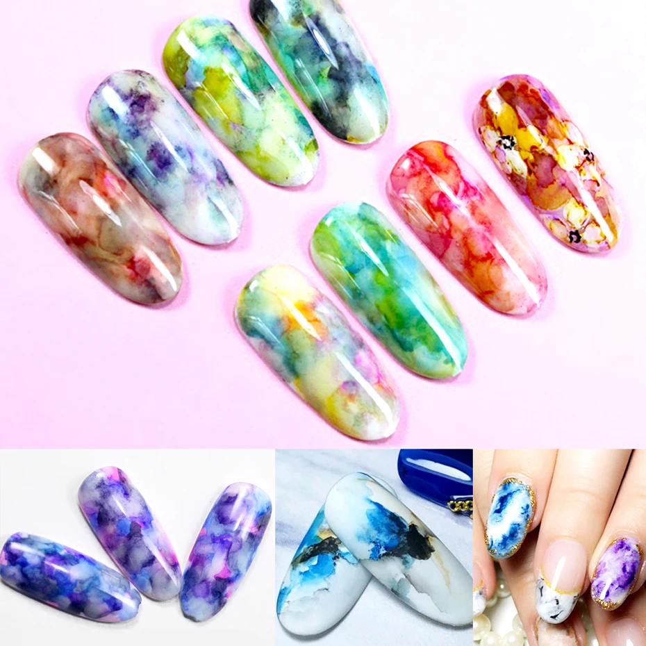 15ML Watercolor Ink Nail Polish Blooming Gel Smoke Effect Smudge Bubble Soak Off Art Varnish DIY Manicure Decoration JI955|Гель для