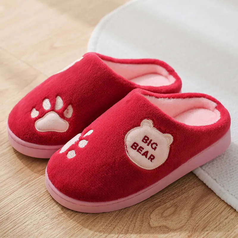 Женские тапочки домашние зимние на толстой плоской подошве с нескользящей