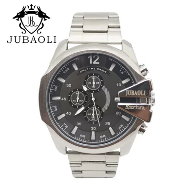 17 Бренд Dual Time display деловые часы для мужчин красная стальная полоса спортивные кварцевые часы с хронографом Dz стиль 7370 Relogio Masculino - Цвет: 17