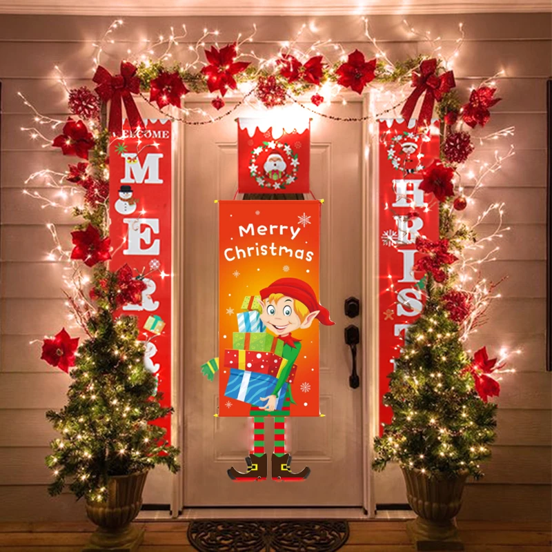 

Подвесной новогодний декоративный знак, домашний дверной знак, Рождественское украшение, флаг на окно, рождественские украшения