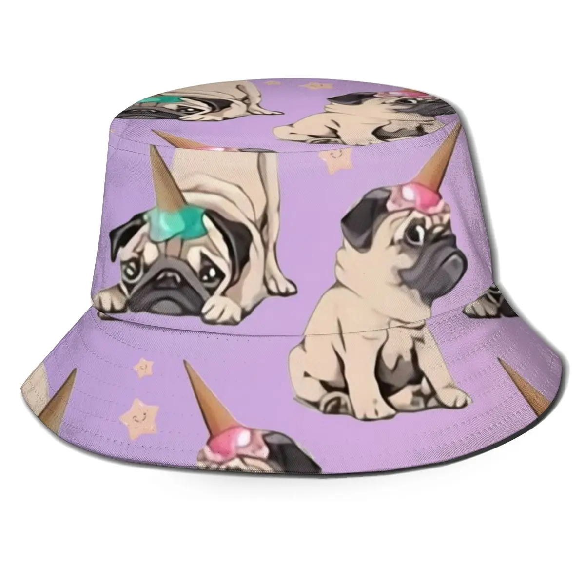 

CINESSD Funny Unicorn Pug Bucket Hat Summer Hats Fisherman Hat Foldable Women Men Sunscreen Shade Caps