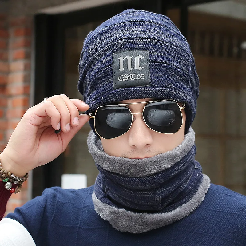 Calymel Простая мужская шапка осень и зима новая плюс бархатная Толстая вязаная