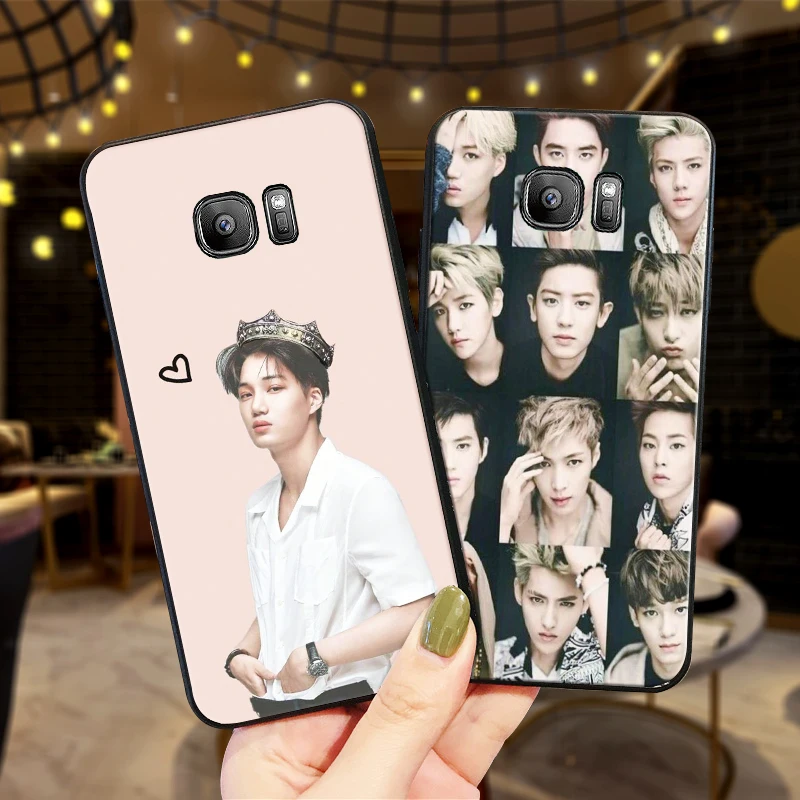 Мальчик группа EXO Мягкий силиконовый чехол для телефона Samsung Galaxy S6 S8 край S7 S9 плюс