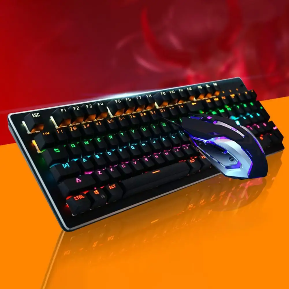 

Portable Universal Backlight USB Wired Gaming Keyboard Mouse Kit for PC Laptop Computer Peripherals