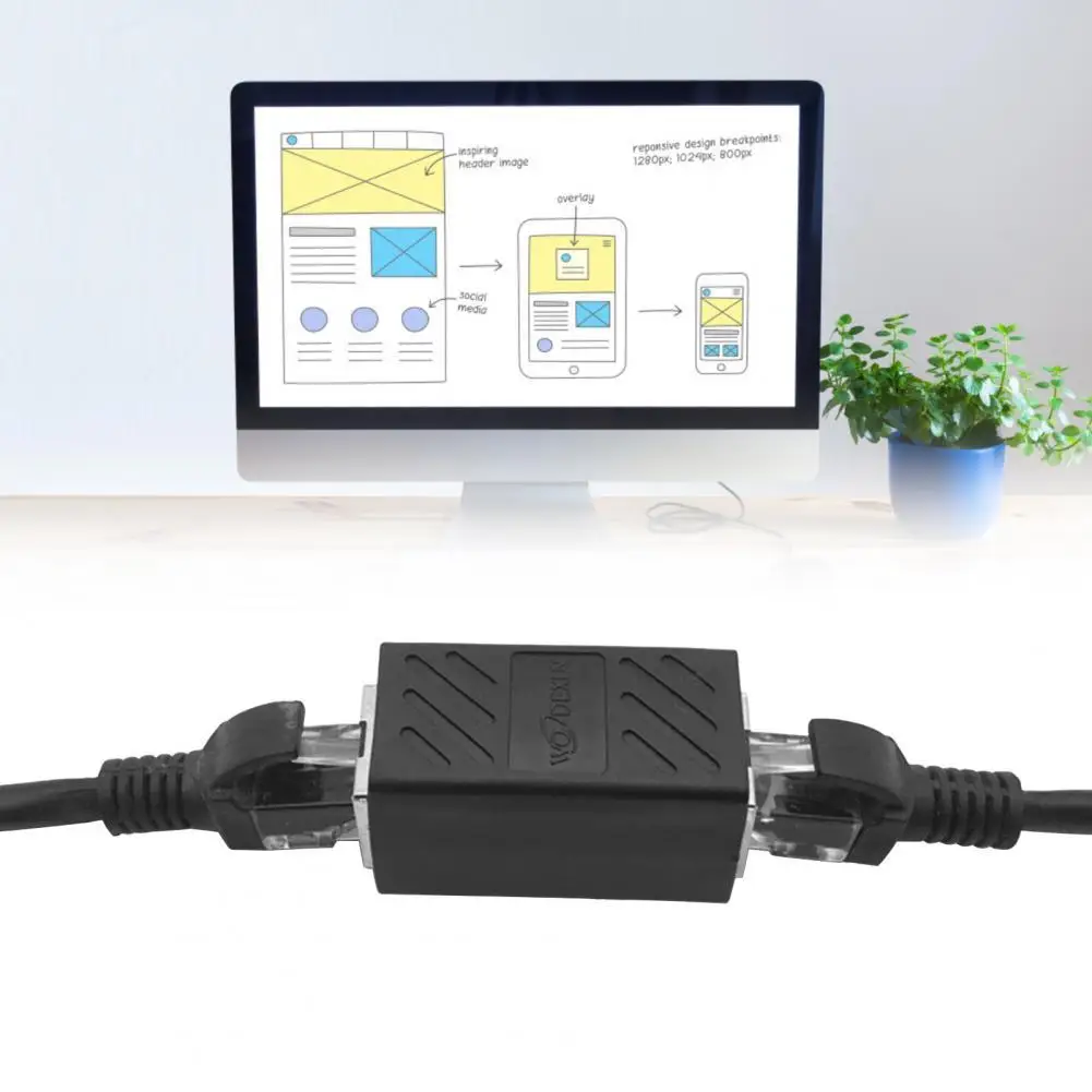 

Компактный высококачественный переходник для кабеля Ethernet RJ45 LAN, сетевой переходник, износостойкий для маршрутизатора