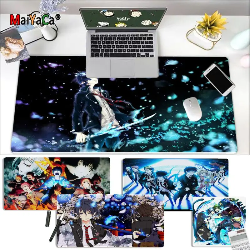 Высококачественный износостойкий резиновый коврик для мыши MaiYaCa Ao No Exorcist Blue