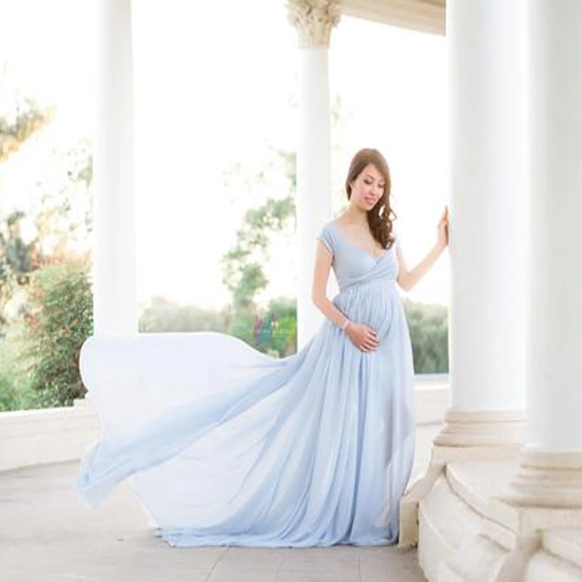 

2021 new baby bath photography props clothing maternity dress semicircle dress maternity dress short sleeve evening dressdress