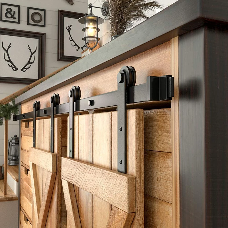 I-образная вешалка супер мини дверь сарая набор оборудования двойная скользящая