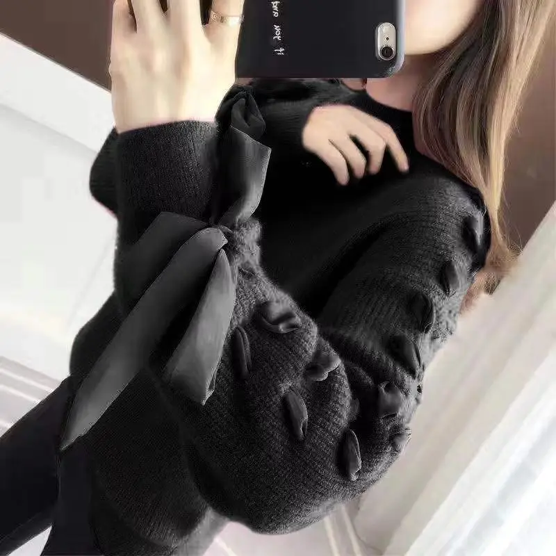 

Fashion Slim Femme Elasticity Women Knitted Turtleneck Sweater Casual Soft Polo-neck White