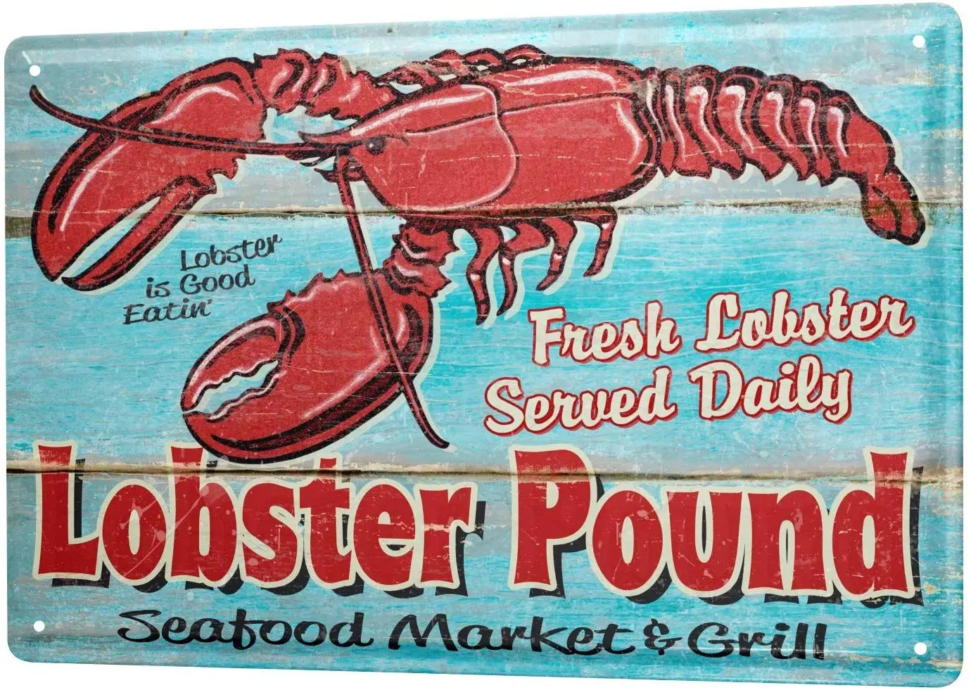 Жестяная вывеска украшение для ресторана омаров свежий рынок гриль
