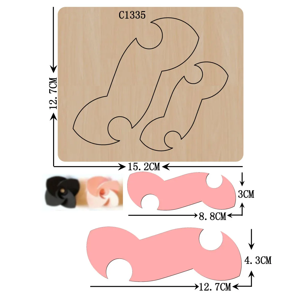 Новый лук деревянные штампы скрапбукинга C-1335 резки различных размеров | Дом и сад