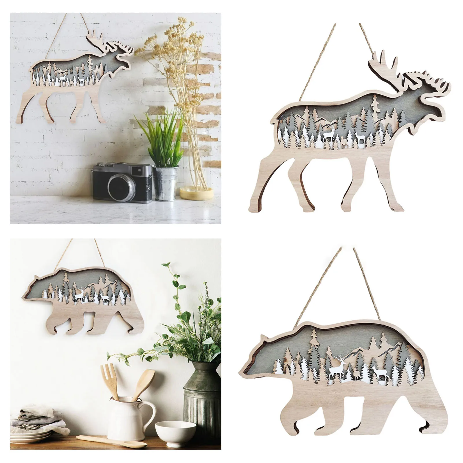 

Деревянный животный художественный декор, Настенная Художественная Скульптура, настенное украшение, украшение для гостиной, фермерского д...