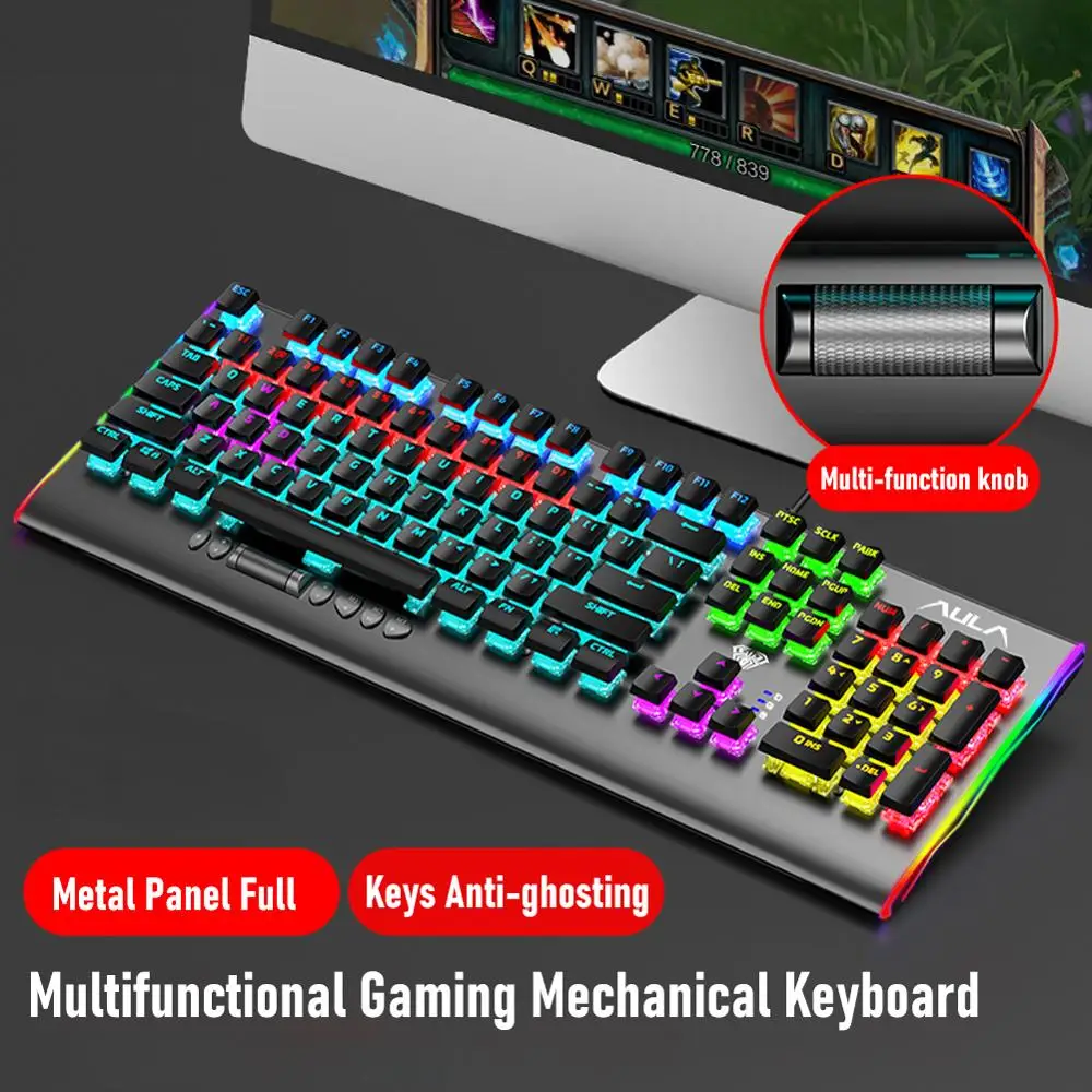 AULA F2099 Механическая игровая клавиатура синий игровой клавиатуры коричневый