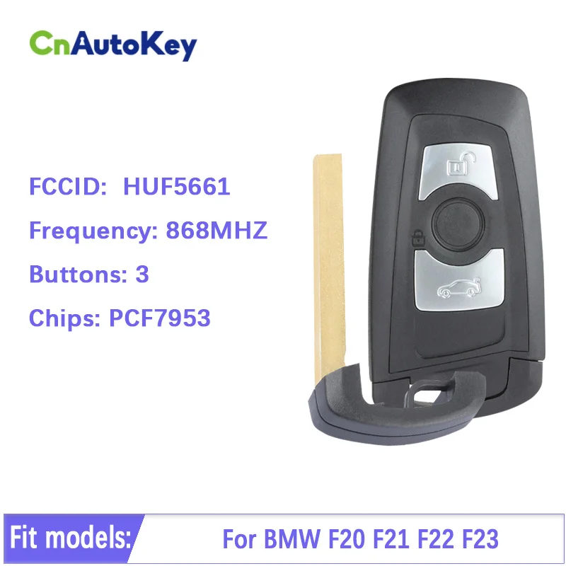 

CN006037 3 Buttons Smart Remote Auto Car Control Fob For BMW F Chass 5 7 Series CAS 4 CAS4+ 868MHz HUF5661 Aftermarket with Logo