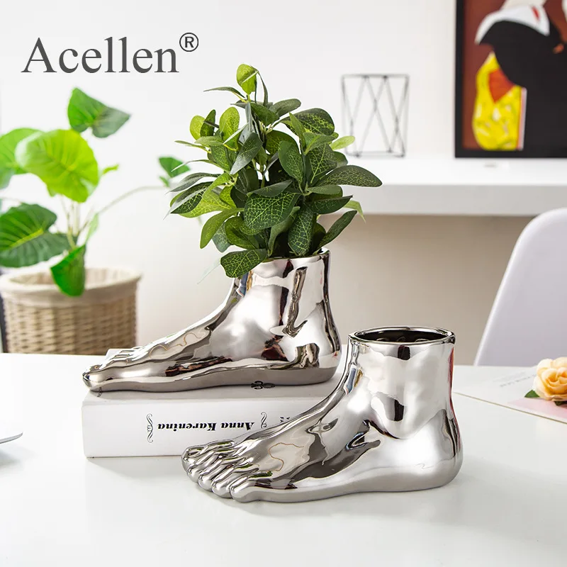 Креативная керамическая ваза в скандинавском стиле украшение для ног дома