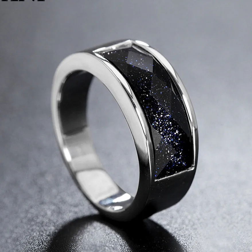 ring type2 Золотое и серебряное кольцо с черным камнем для мужчин и женщин мальчик ониксовый Агат Камень Обручальное кольцо из твёрдого титана крутые ювелирные изделия SIZE7-11 - Цвет камня: ring type2