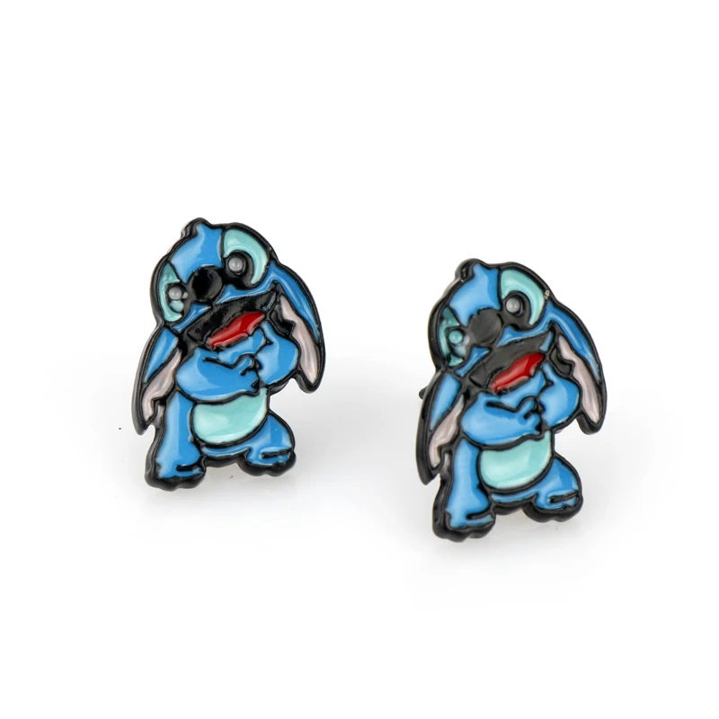 C-047 Новая мода мультфильм Алиса в стране чудес Лило и стежка Кот Кики аниме женские серьги-гвоздики подарок девушки ювелирные изделия Аксессуары для косплея - Окраска металла: C-047