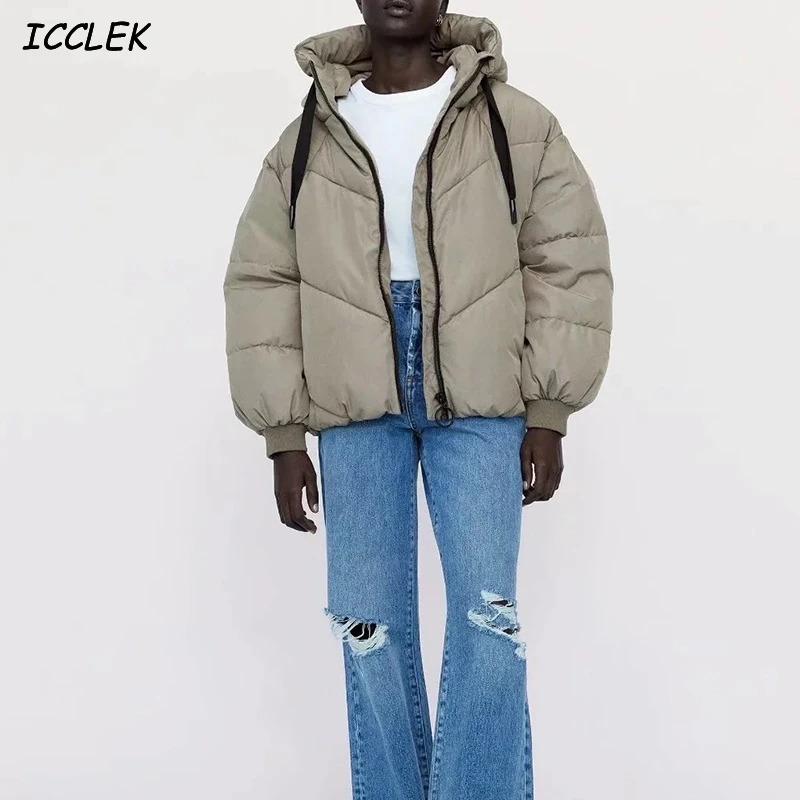 

Женские парки, куртки, толстовки, пальто на молнии, зимнее теплое пальто, женская куртка оверсайз, Толстая черная верхняя одежда, однотонное ...