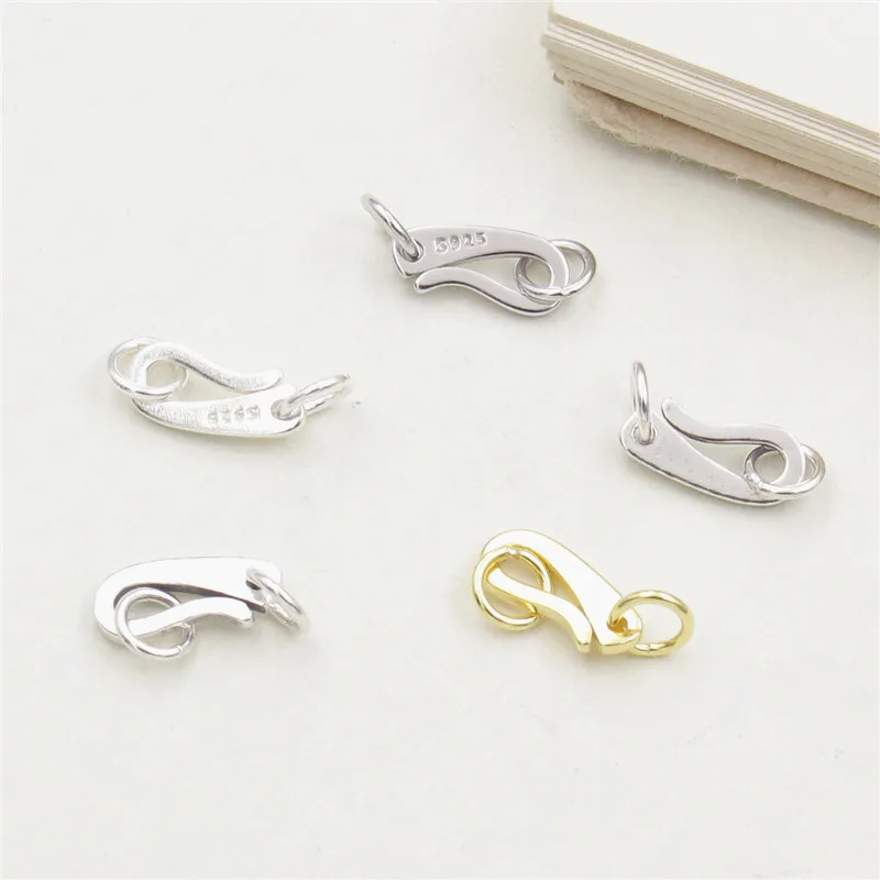 1Set 925 Sterling Silver Solid Clasps Hooks Connector for DIY Bracelet Necklace Making Fine Jewelry Finding |