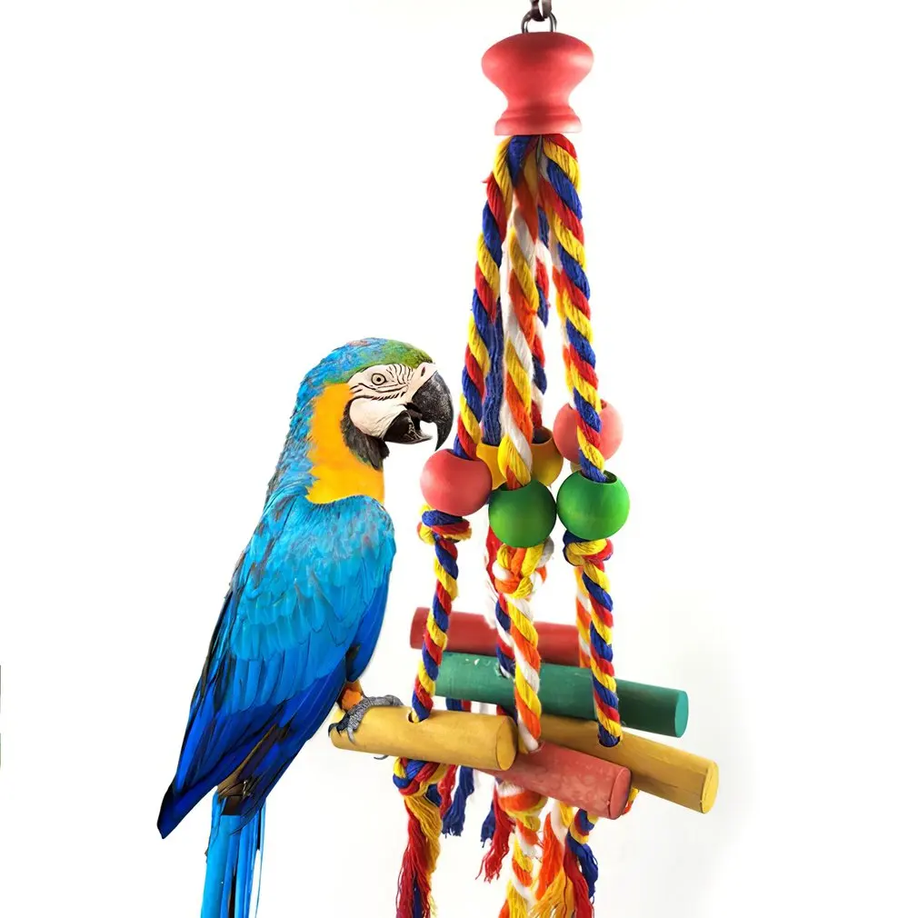 

Игрушка-жевательная птица, забавная хлопковая веревка, игрушка-попугай, устойчивая к укусам игрушка для разрыва птиц, тренировочная игрушк...