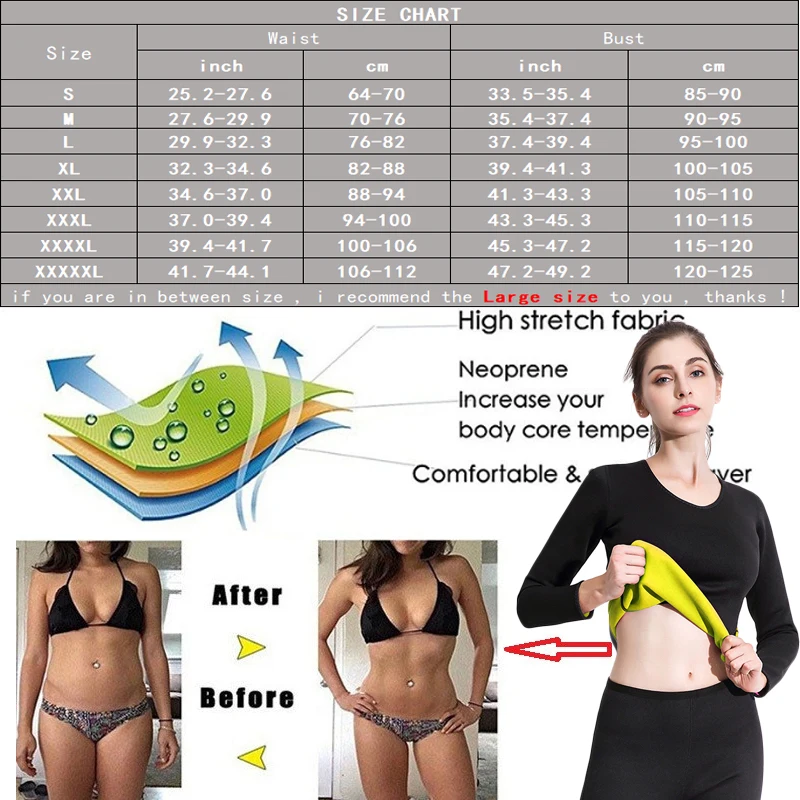 

Twinso 5XL 4XLBody Shaper Sports Top Gym Shirts Long Sleeve Shapewear Neoprene Sauna Vest Slim Waist Trainer Weight Loss Jacket