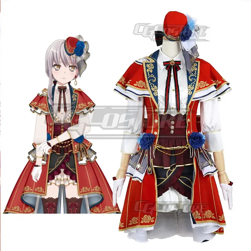 

Bang Dream! Minato Yukina Косплей Костюм Аниме игра Roselia красные платья Рождество Хэллоуин Бесплатная доставка CG844CZH