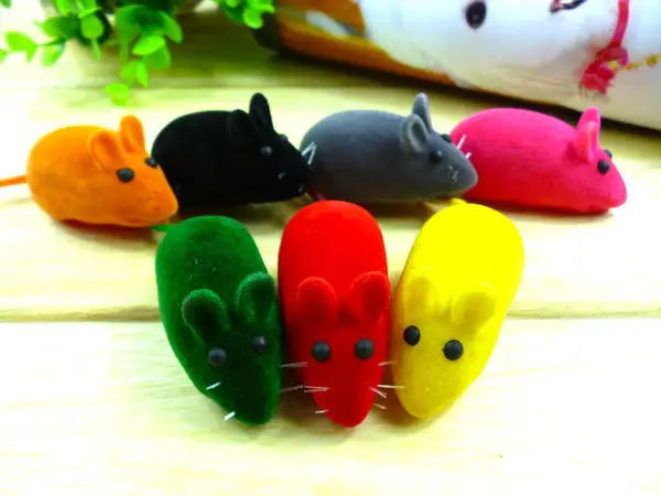 

1PC Hot Fashion Cat Toy Funny Kitten Toys Cute Little Interactive Mouse Pet Plush Fur Movement Rat Shake Bite toy