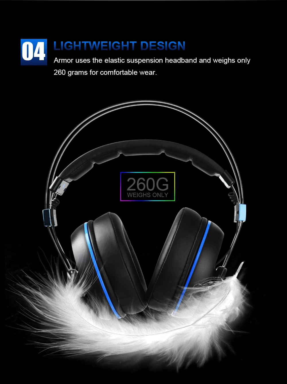 SADES Armor USB игровая гарнитура Realtek игровая аудио легкая RGB подсветка Шумоподавление для ПК
