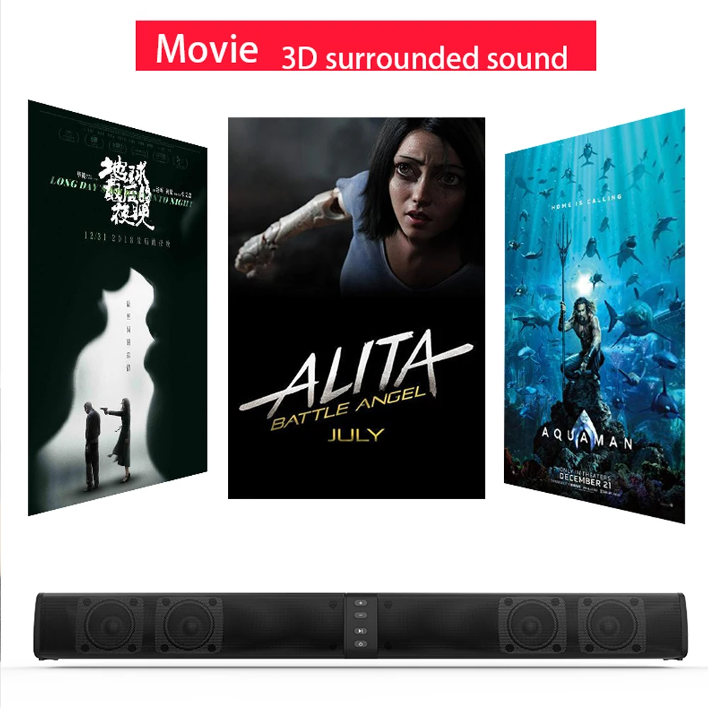 20w tv sound bar wireless home theater system soundbar with subwoofer bluetooth speaker for pc computer phone speakers boombox free global shipping