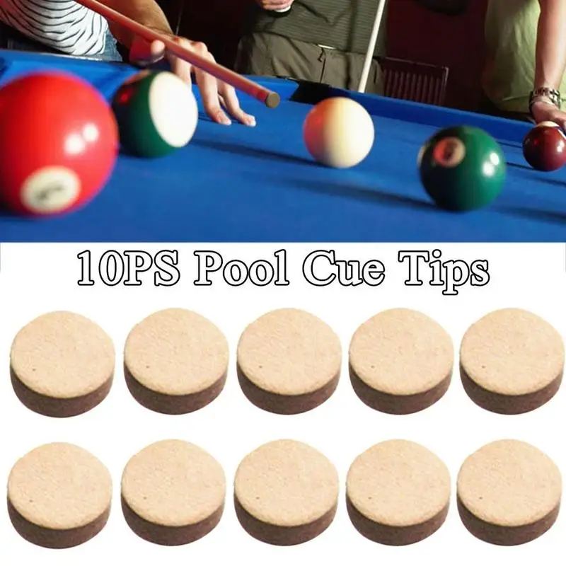 

Classic Delicate Texture Durable Pool Cue Tips 10Pcs Cue Accessories Tips Snooker Cue Tips Stick Billiards Billiard Pool S0M1