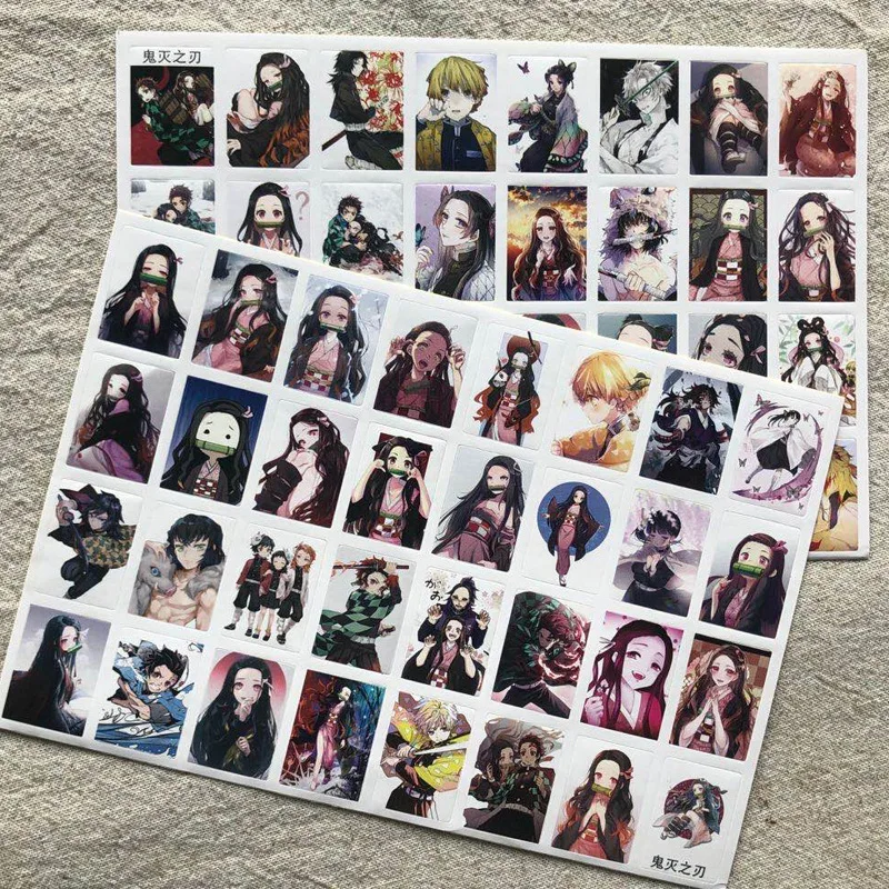 

24PCS Postcard + 28PCS Stickers NEW Demon Slayer Kamado Nezuko Postcard bookmark card Model Collection Gift