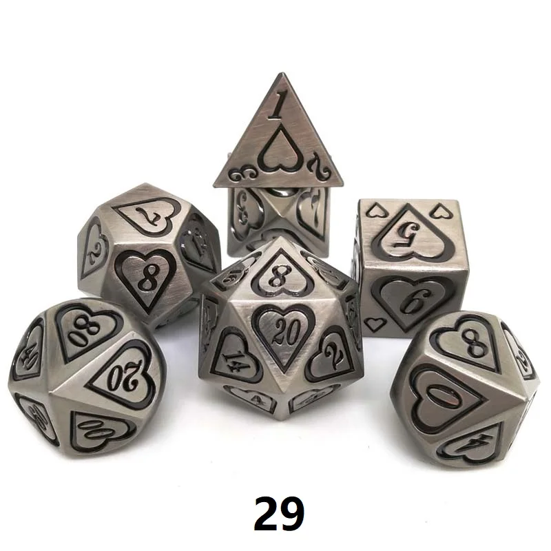 Новое поступление многогранные кубики rpg dnd 20 d6 набор Металлических Кубиков 7