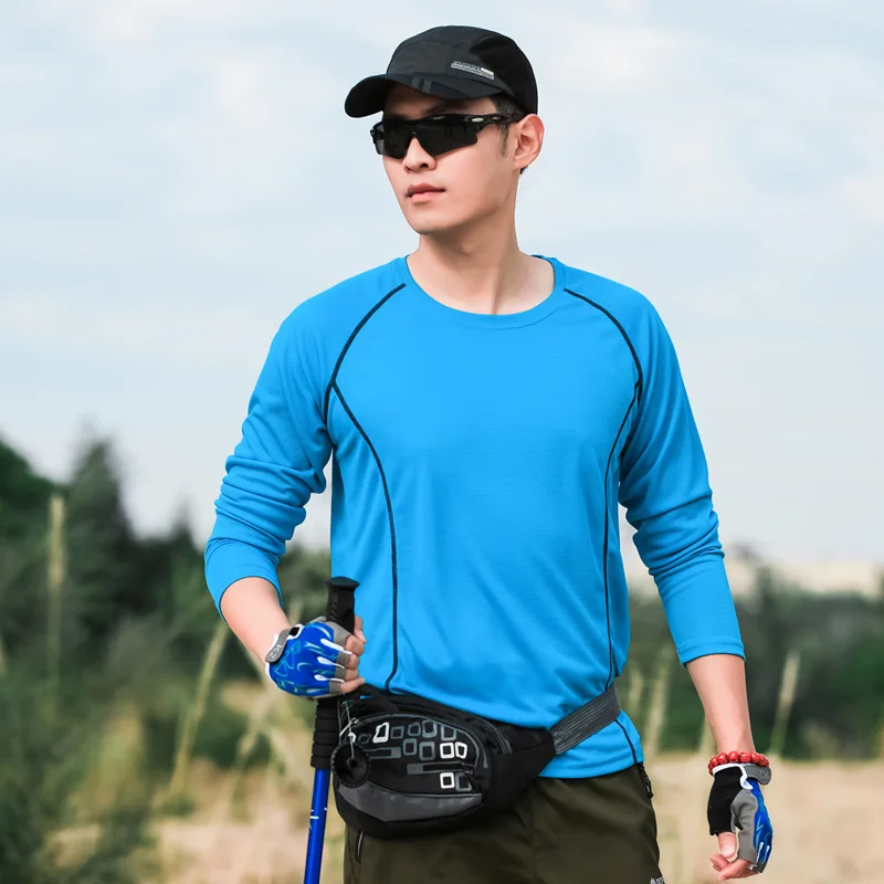 Мужская быстросохнущая футболка для фитнеса Спортивная бега активного отдыха
