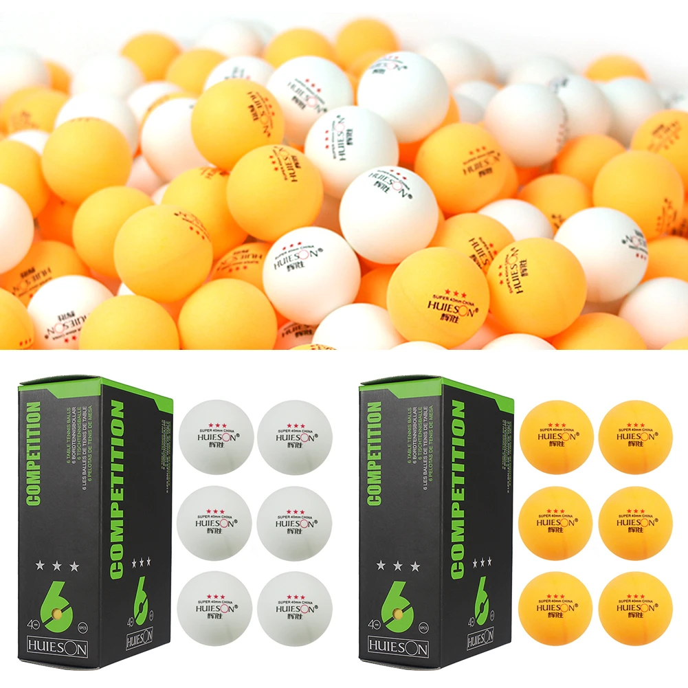 

6pcs Table Tennis Ball For Competition Training 3 Star Plastic Ping Pong Balls 40mm/1.57in In Diameter 2.9g