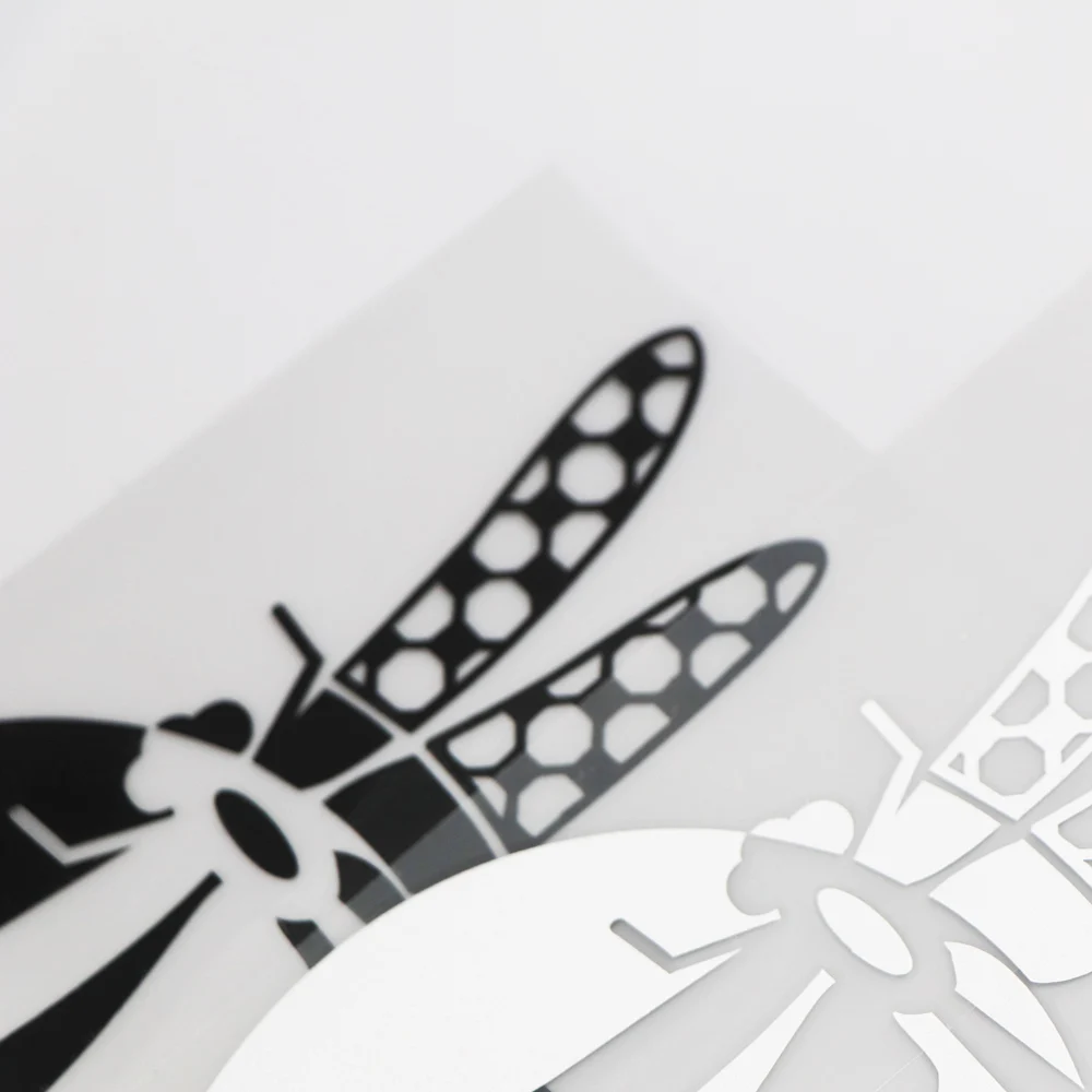 

YOJA 17.511.4CM Cartoon Animals Sun Dragonfly Vinyl Decal Car Stickers Black/Silver 19C-0396