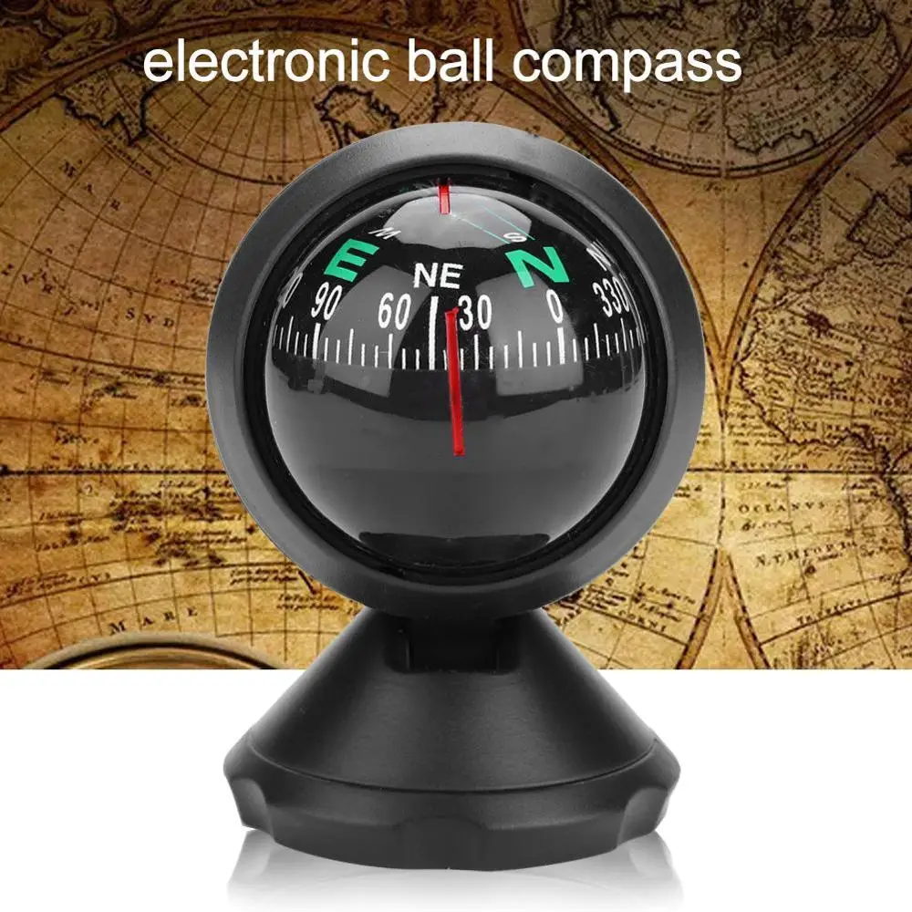 

Universal Car Compass Ball Mini Ball Dash Dashboard Car Mount Navigation Compass Camping Hiking Boating Compass