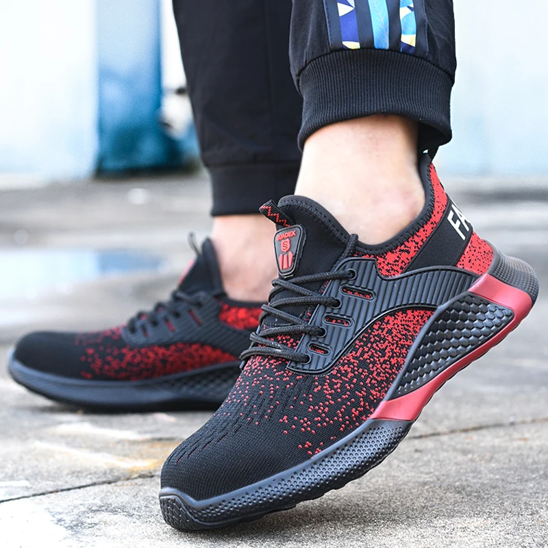 

Fashion Work Safety Boots Men Shoes Sneakers Breathable Anti-Smashing With Steel Toe Cap Work Boots Indestructible Sneakers