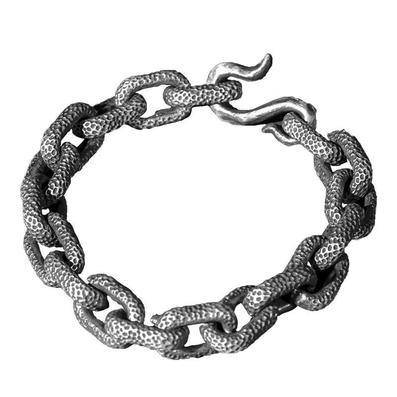 Серебряный браслет ручной работы из Таиланда Чиангмай Перо Модный мужской ретро