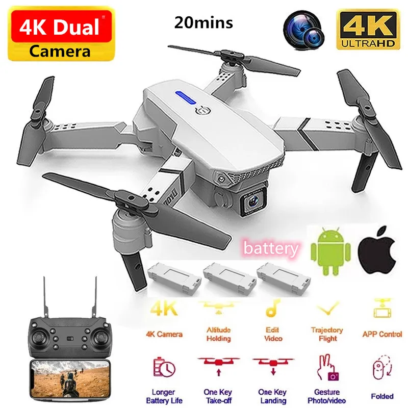 

4K двойная камера HD широкоугольный WIFI визуальное позиционирование фиксированная высота следить за дистанционным управлением Квадрокоптер ...