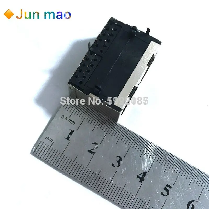 5 шт. 1*2 RJ45 металлический 16-контактный разъем для печатной платы под прямым углом
