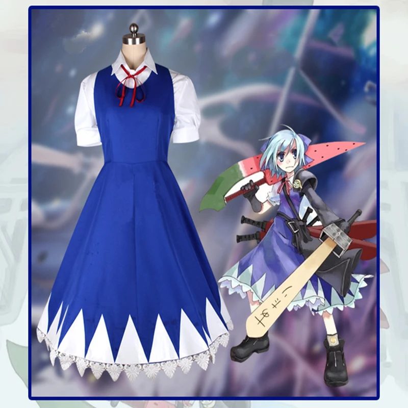 Аниме проект Тохо Косплей костюмы Cirno Костюм Хэллоуин карнавальвечерние Женская
