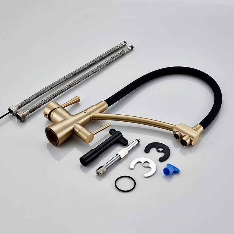 

SHBSHAIMY Filtered Kitchen Faucet Gold Kitchen Taps 360 Rotation Pure Water Faucet for Kitchen Sink Mixer Tap Water Purification