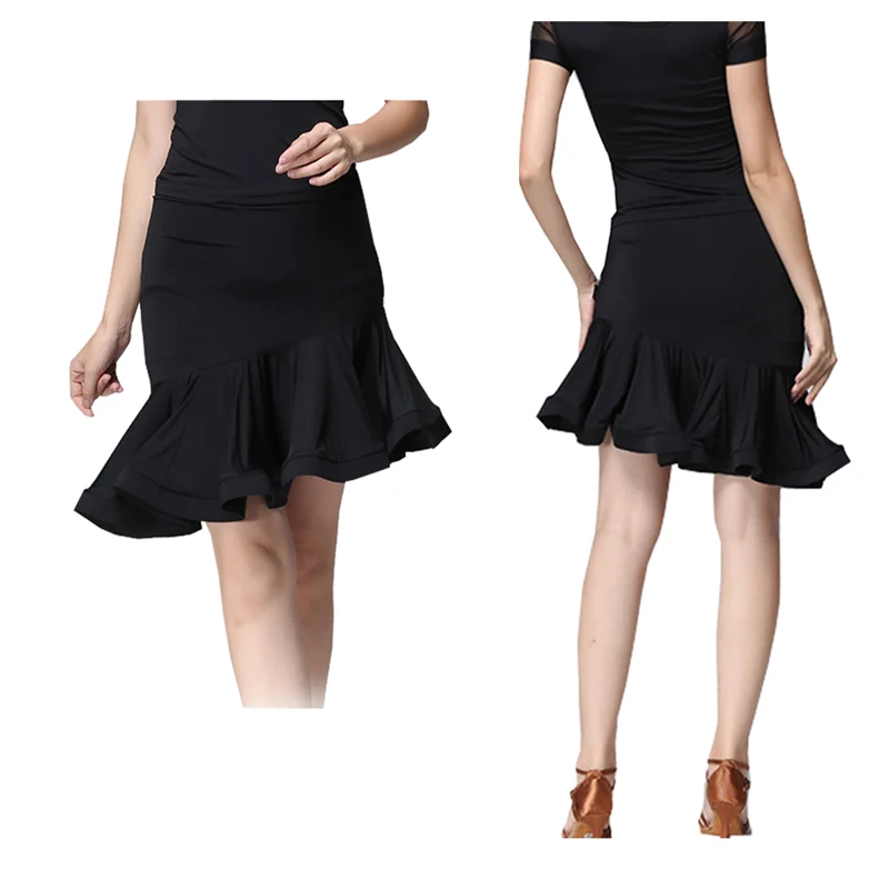 

Женская юбка для латинских танцев, черная, красная, для взрослых